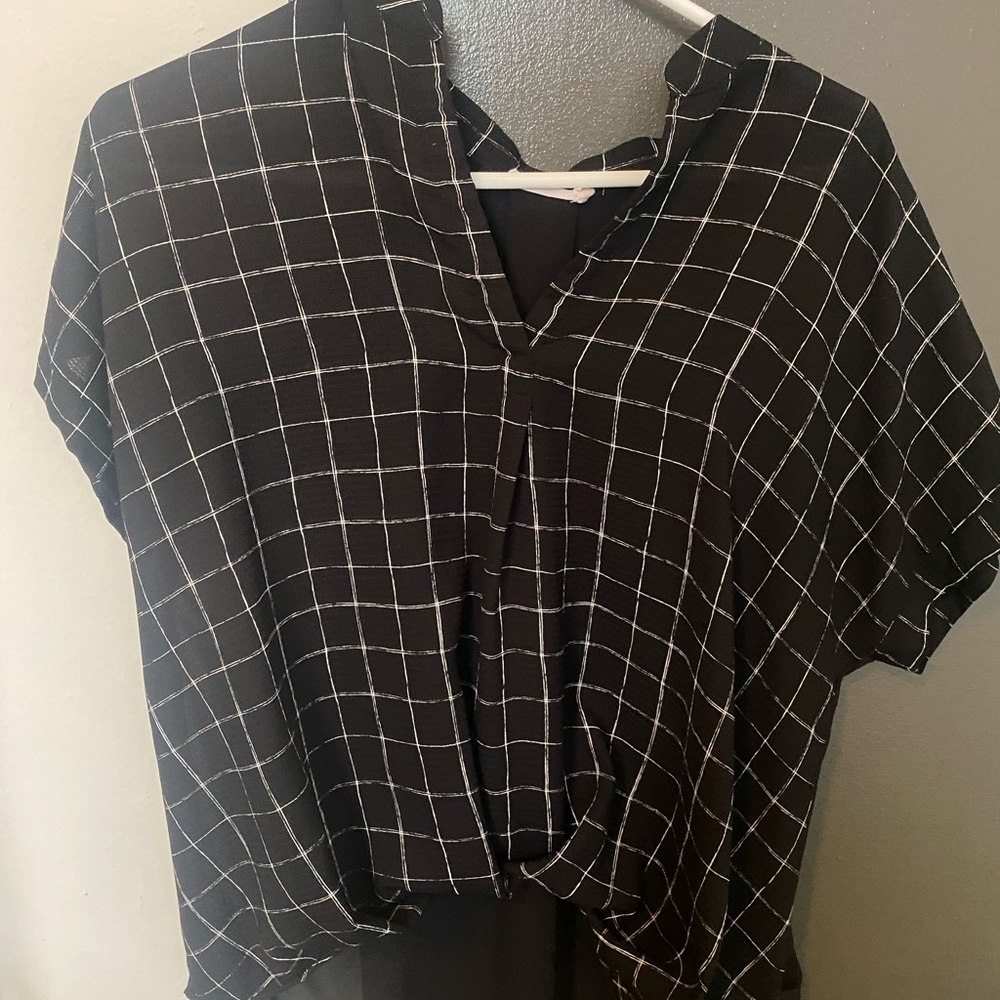small checkered blouse